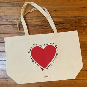 Sezane heart tote bag
